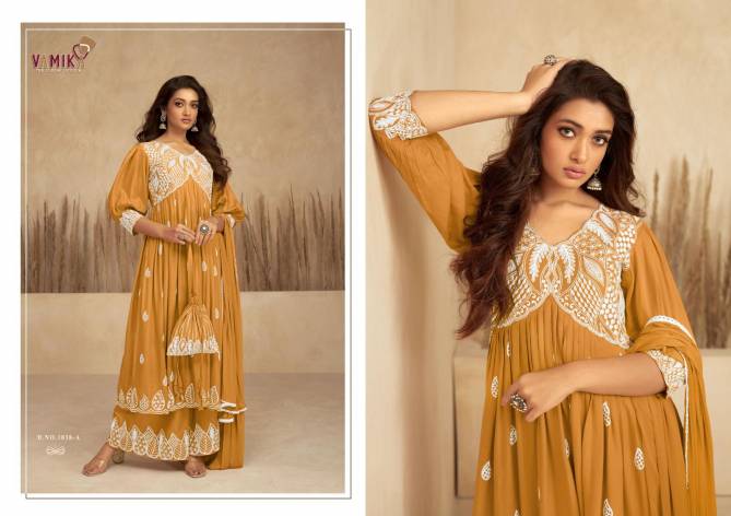 Lakhnavi Vol 7 Gold By Vamika Wedding Wear Readymade Suits Wholesale Clothing Distributors In India
